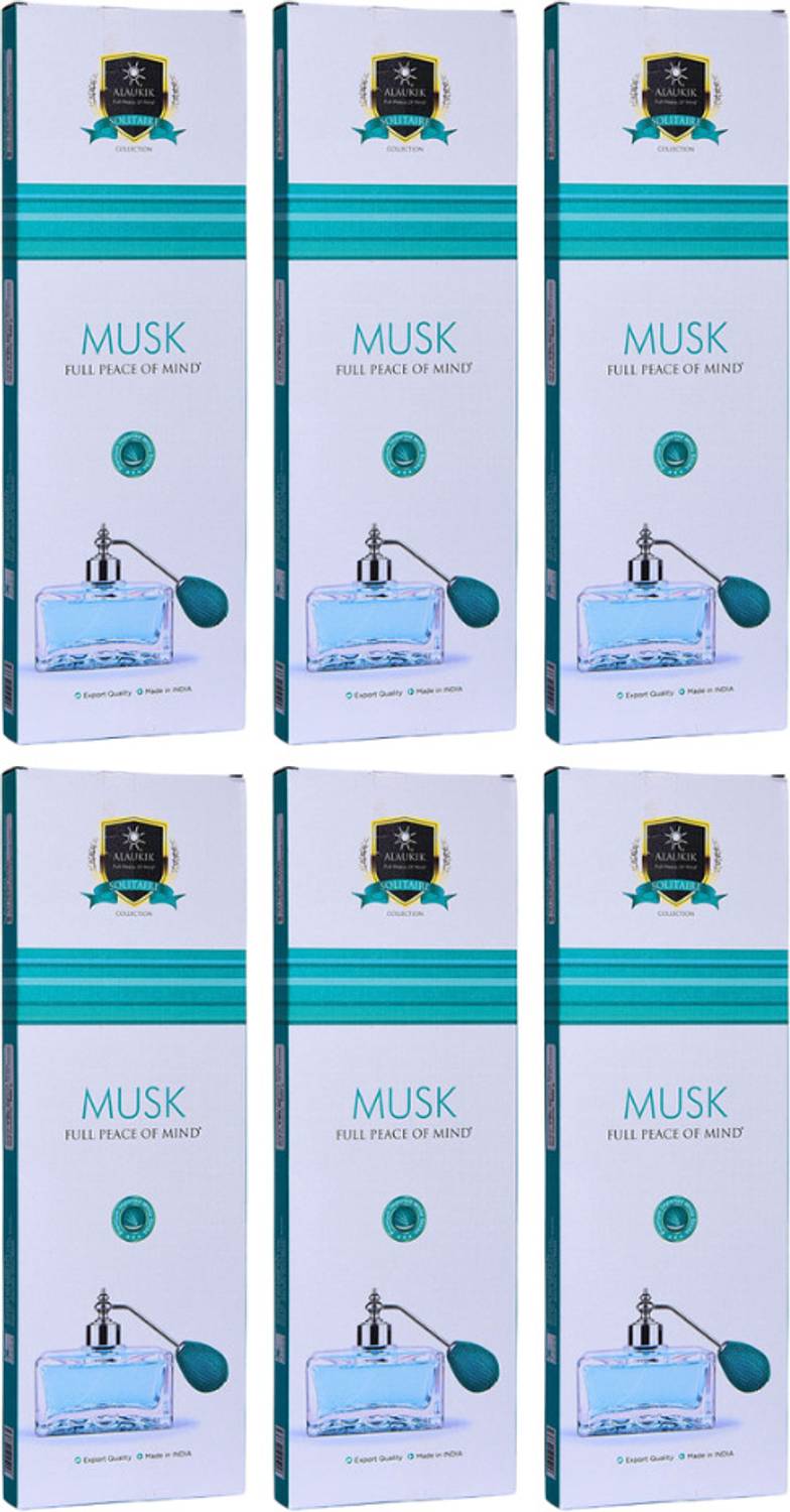 ALAUKIK Solitaire Musk Agarbatti Incense Sticks (90G Each) Floral Fragrance