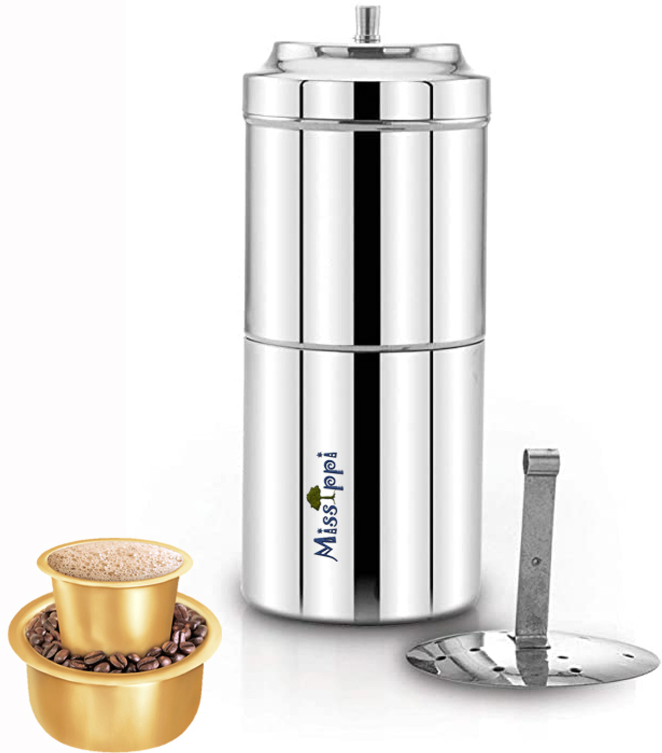 Image of MISSIPPI 300 ml South indian Stainless Steel Drip coffee Maker Indian Coffee Filter