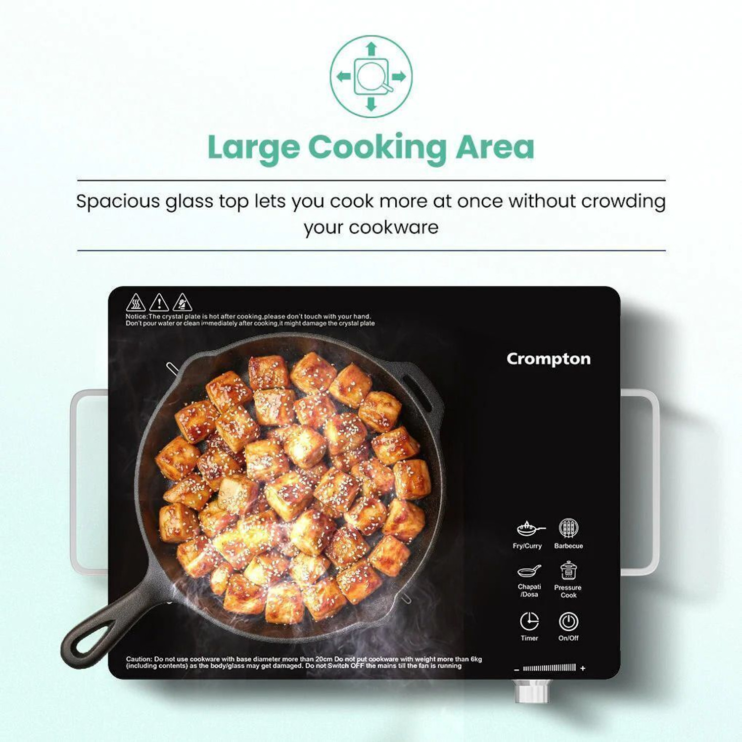 Image of Crompton 2200 W Infrared Cooktop Touch Panel