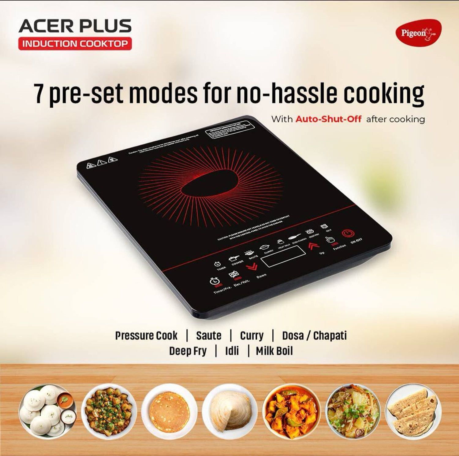 Image of Pigeon 1800 W Induction Cooktop Touch Panel