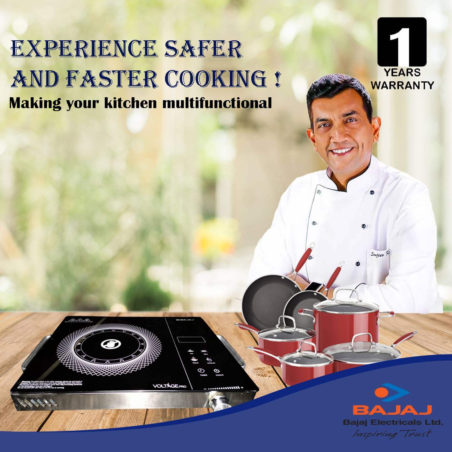 BAJAJ 2200 W Radiant Cooktop, Jog Dial, Touch Panel - Image 4