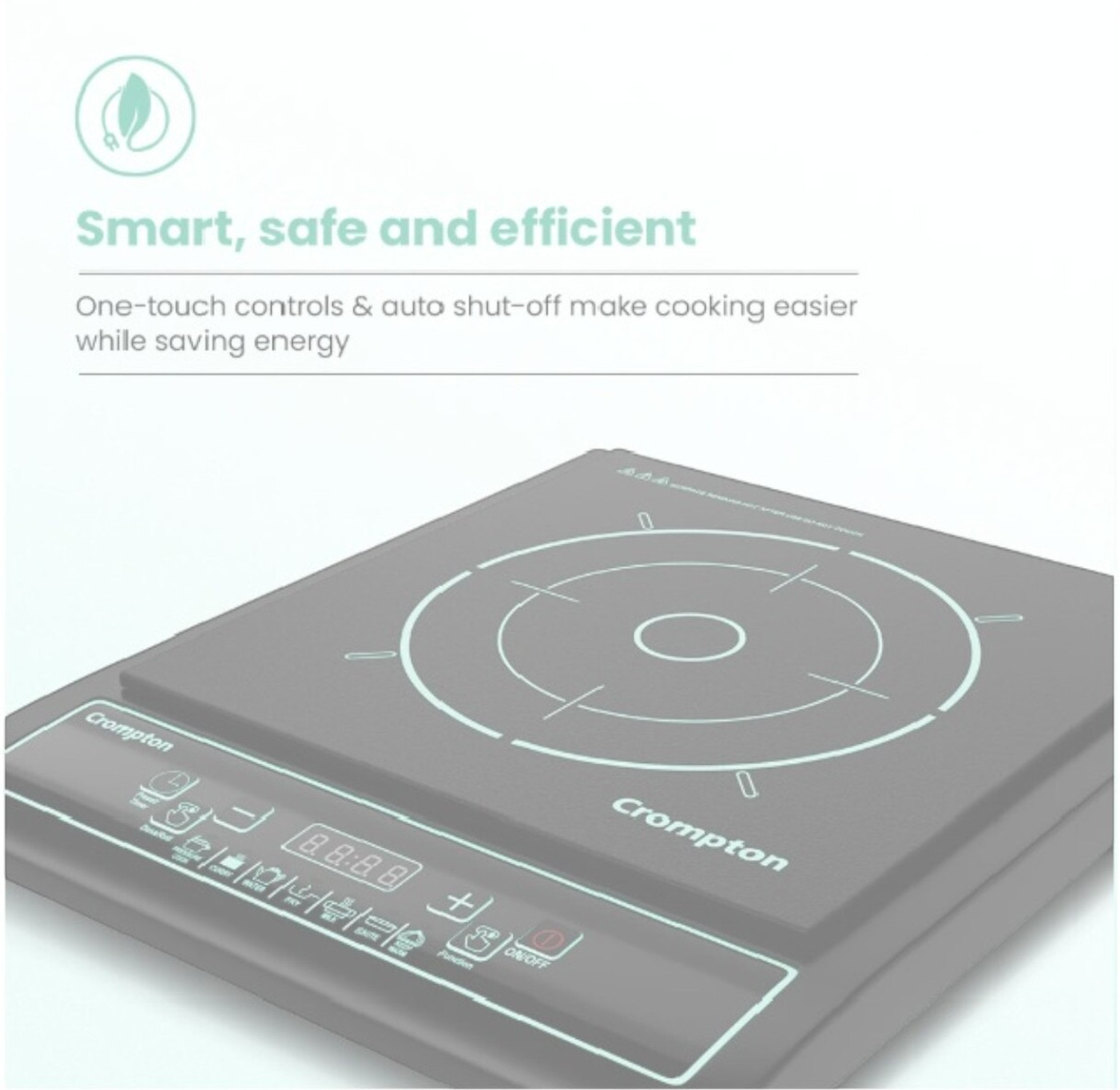 Image of Crompton 1200 W Induction Cooktop Push Button