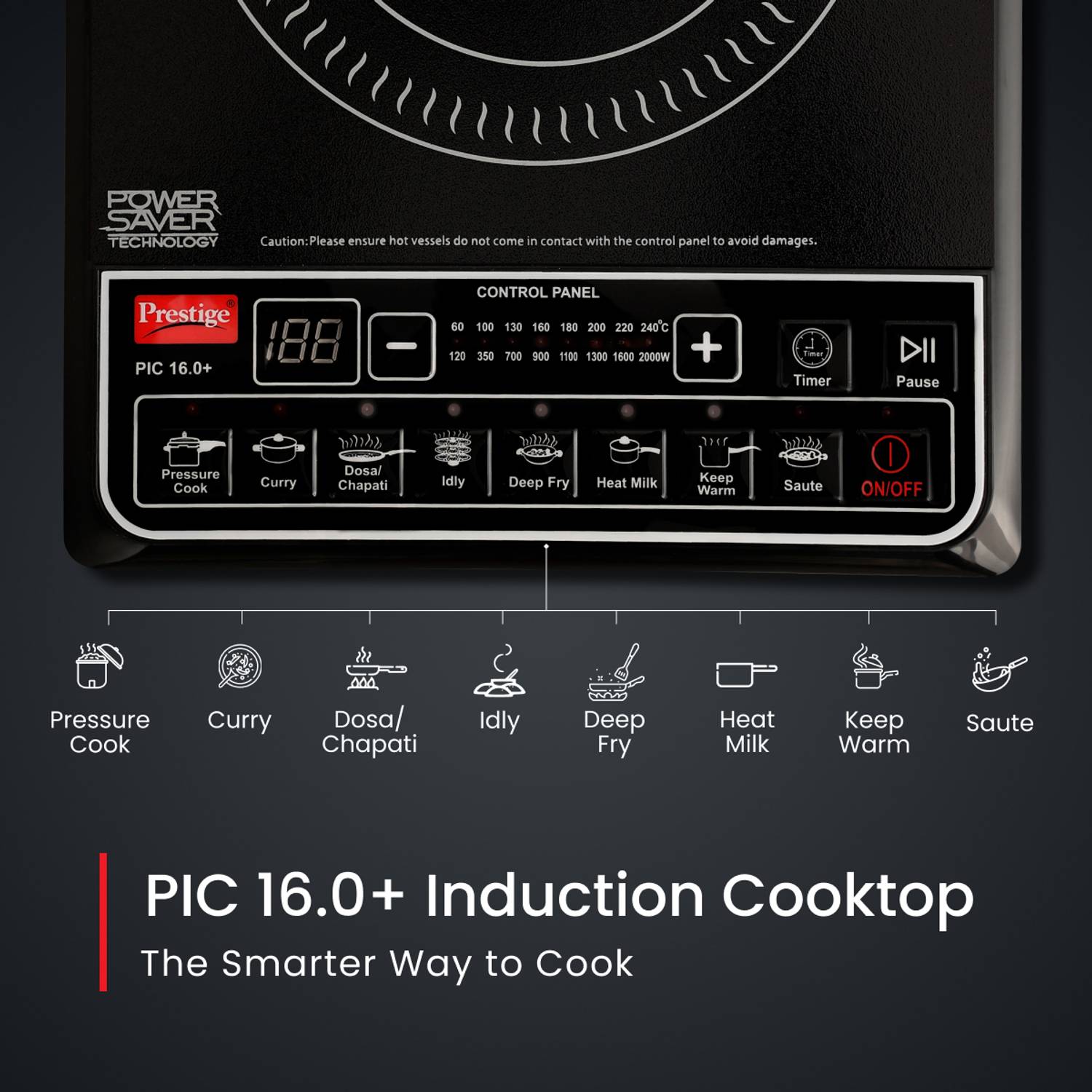 Prestige 2000W Induction Cooktop Push Button - Image 2