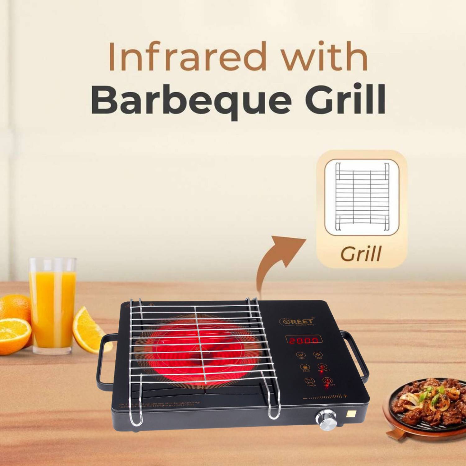 2000 W Radiant Cooktop Touch Panel - Image 4