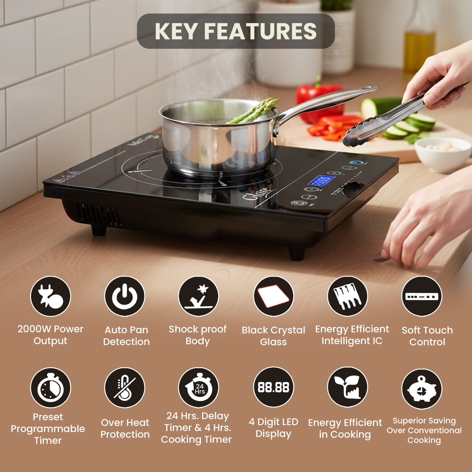Image of Mccoy 2000 W Induction Cooktop Touch Panel