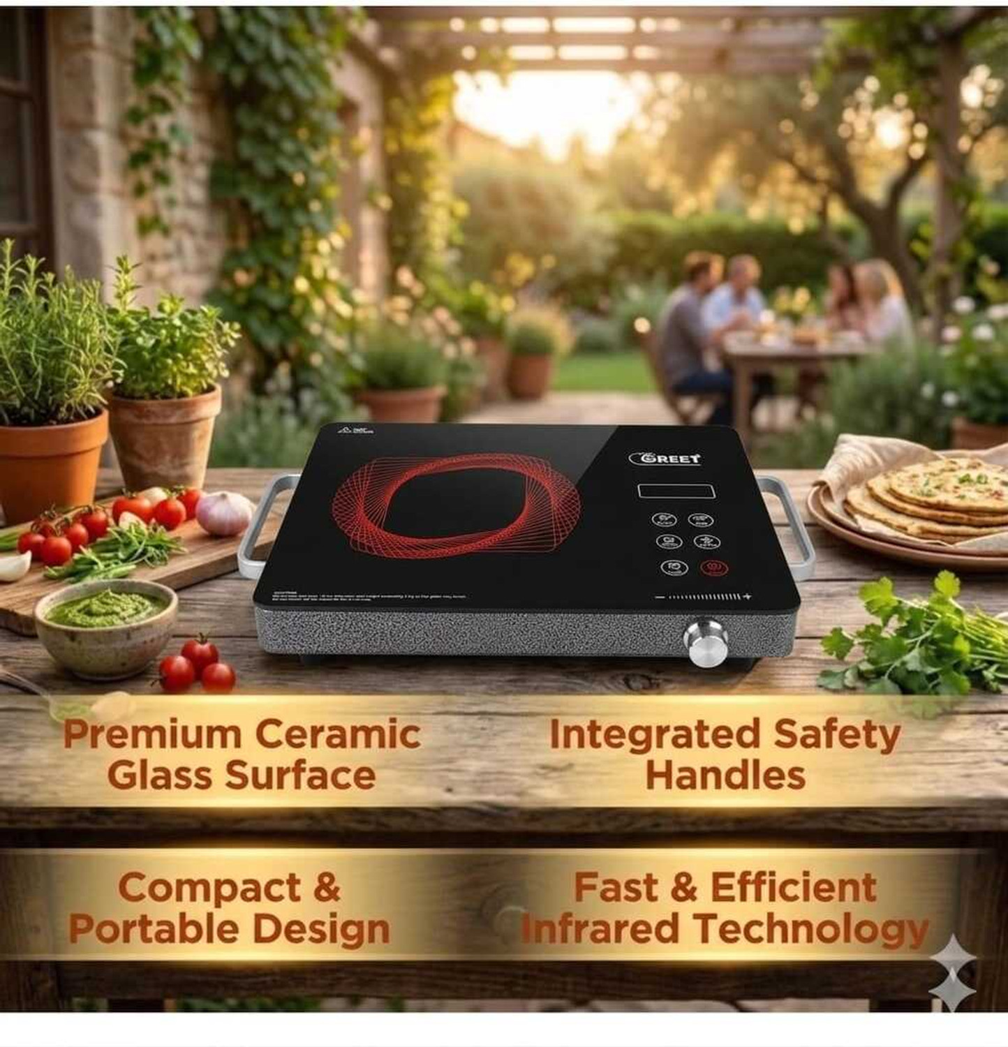 Image of WeGREET 2000 W Radiant Cooktop Touch Panel