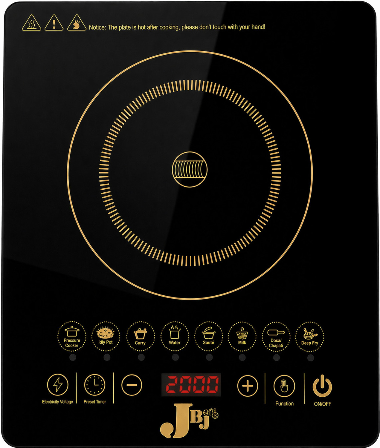 Image of JBJ 2000 W Induction Cooktop Touch Panel
