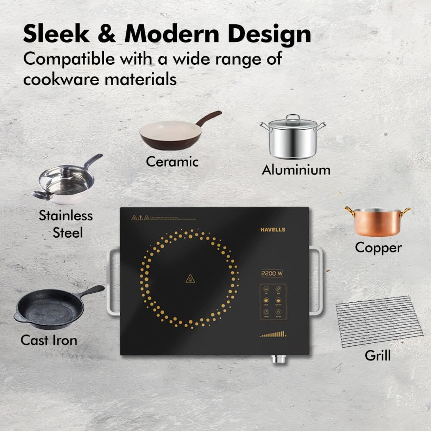 Image of HAVELLS 2200 W Infrared Cooktop Touch Panel