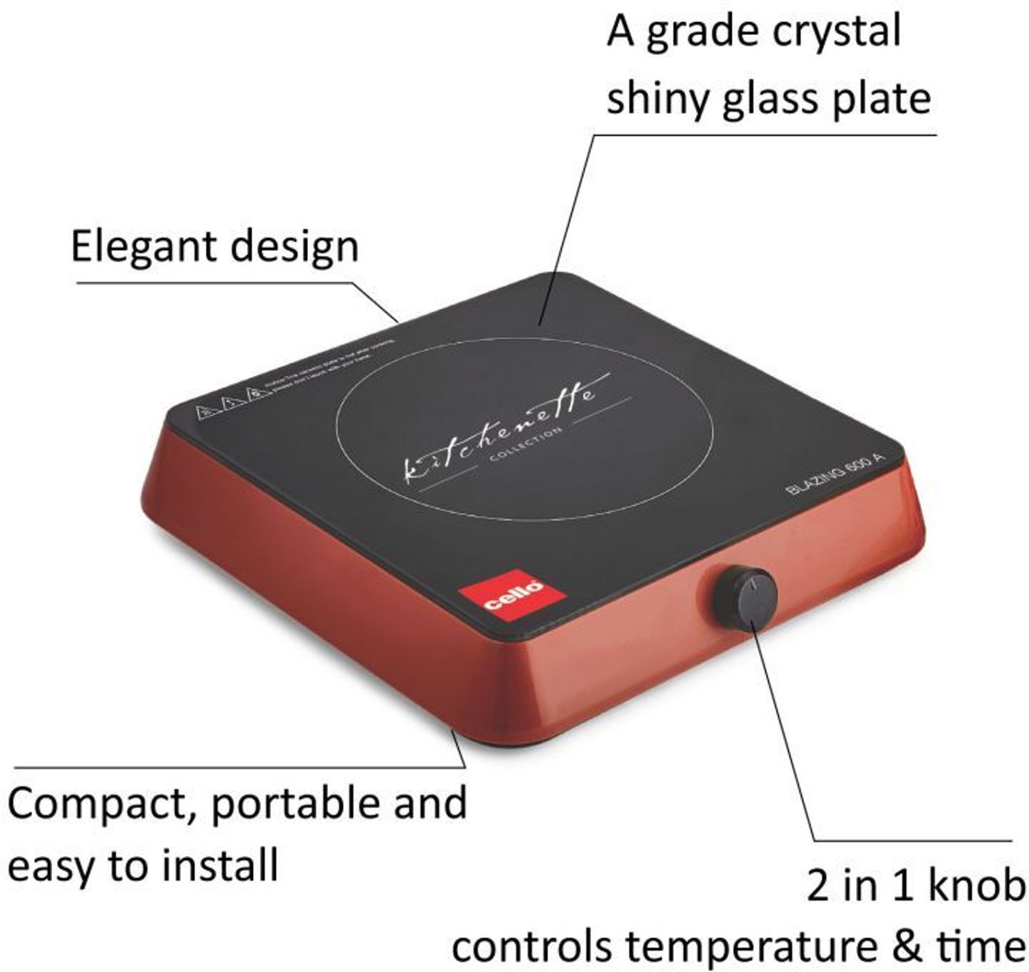 Image of CELLO 1600 W Induction Cooktop Jog Dial