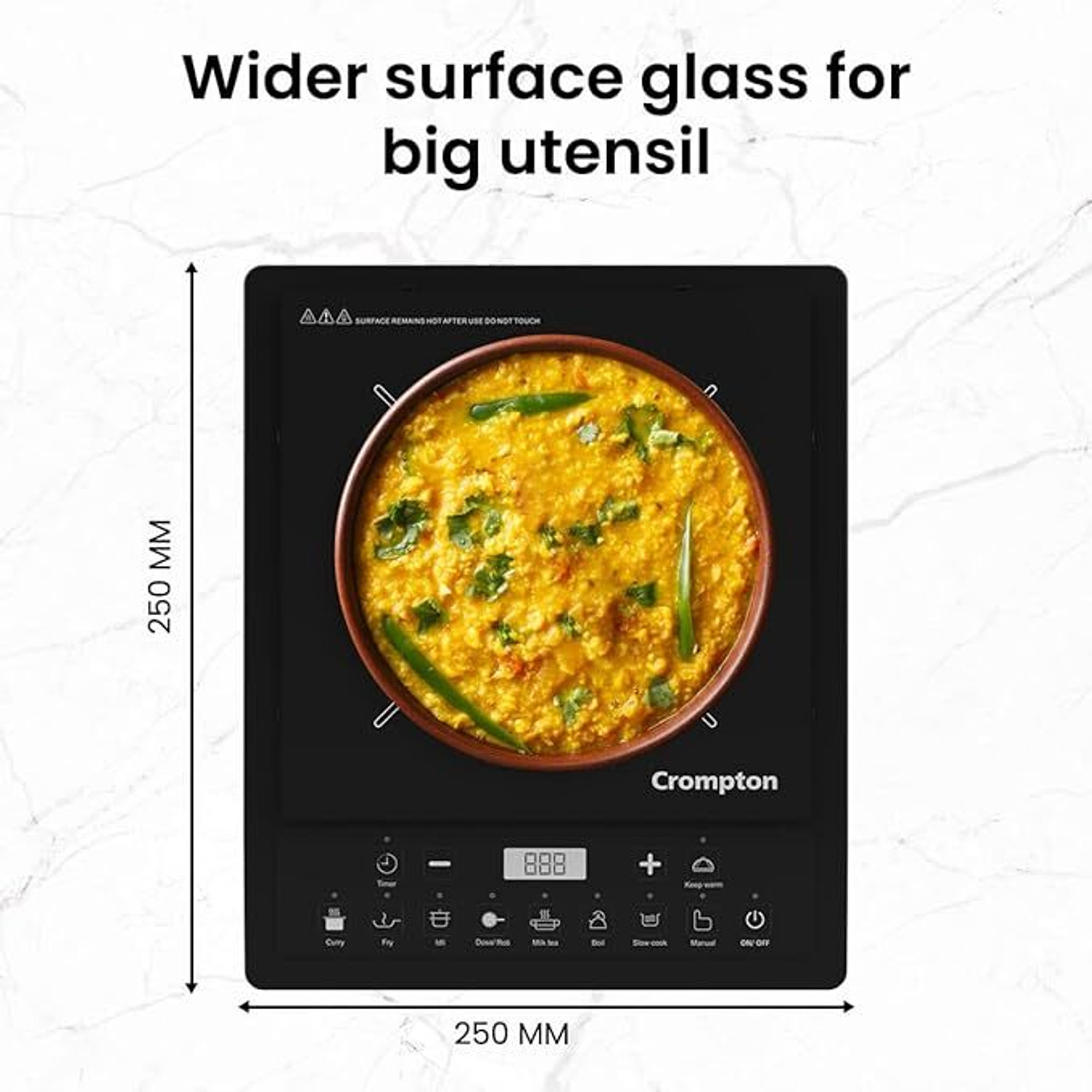 Image of Crompton 1600 W Induction Cooktop Push Button