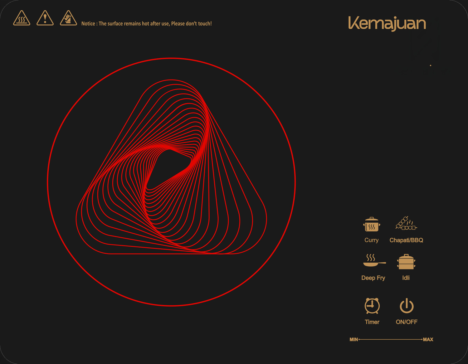 Image of KEMAJUAN 2200 W Infrared Cooktop Touch Panel, Jog Dial