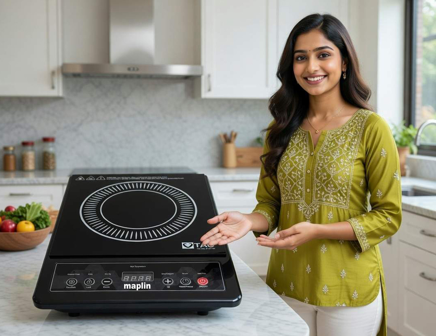 Image of Maplin 2000 W Induction Cooktop Push Button