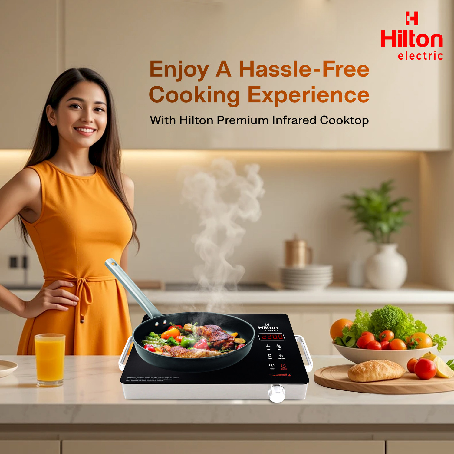 Image of HILTON 2200 W Infrared Cooktop Touch Panel