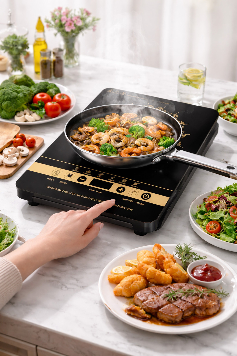 Image of HPC ultra 2000 W Induction Cooktop Touch Panel, Push Button