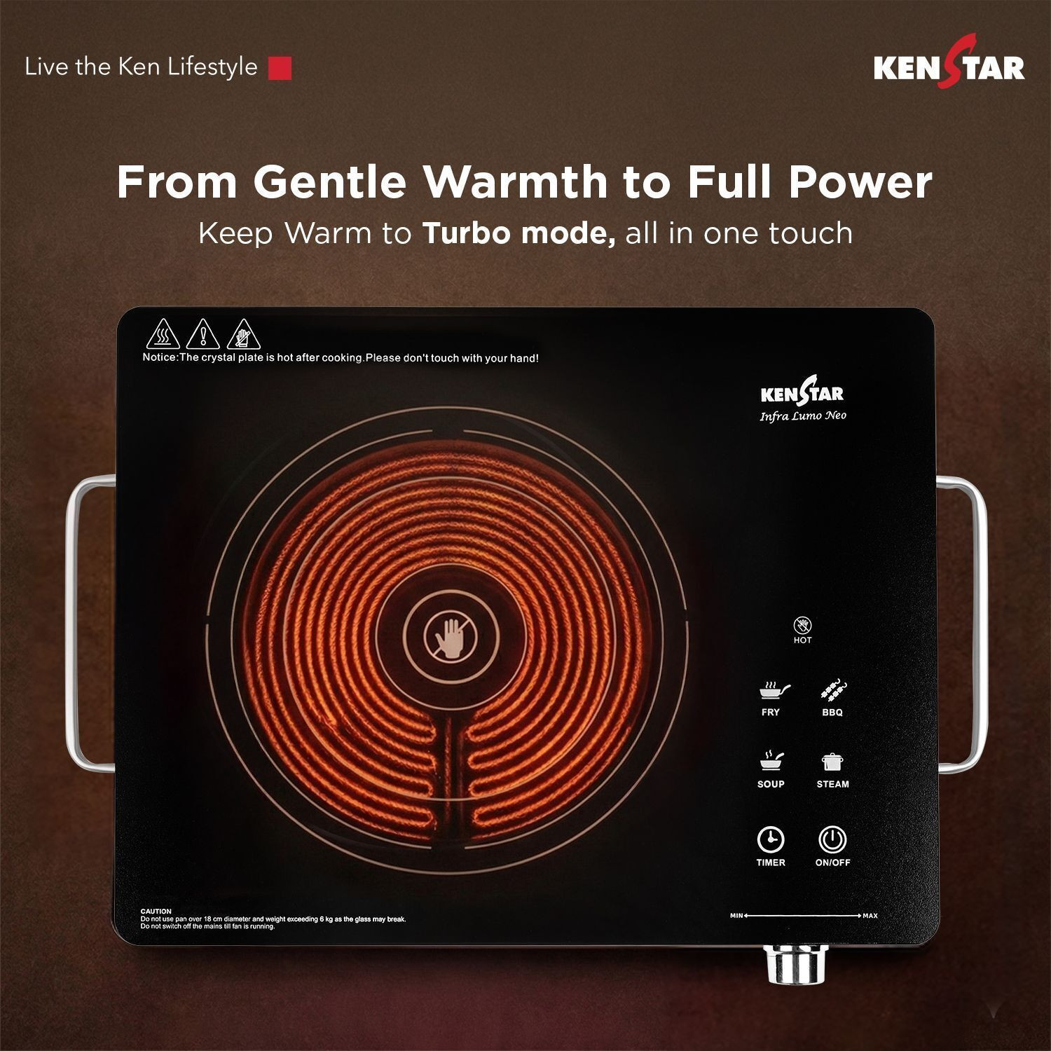 Image of Kenstar 2200 W Infrared Cooktop Touch Panel