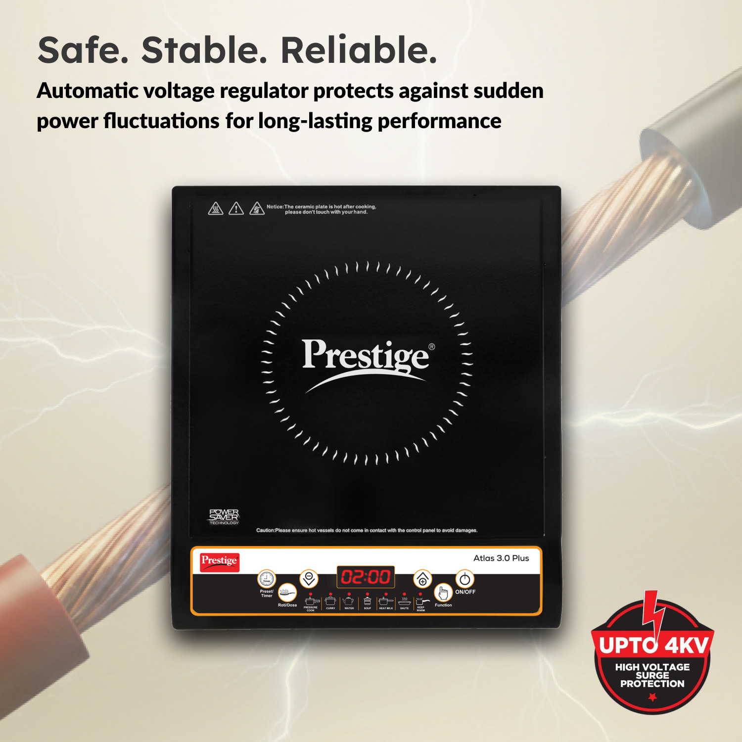Image of Prestige 1600 W Induction Cooktop Push Button