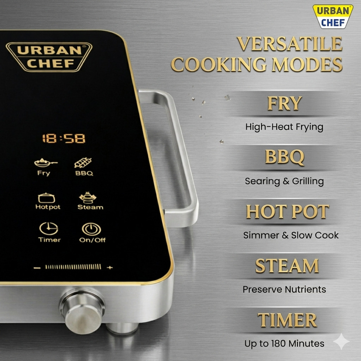 Image of Urban Chef 2000 W Infrared Cooktop Touch Panel
