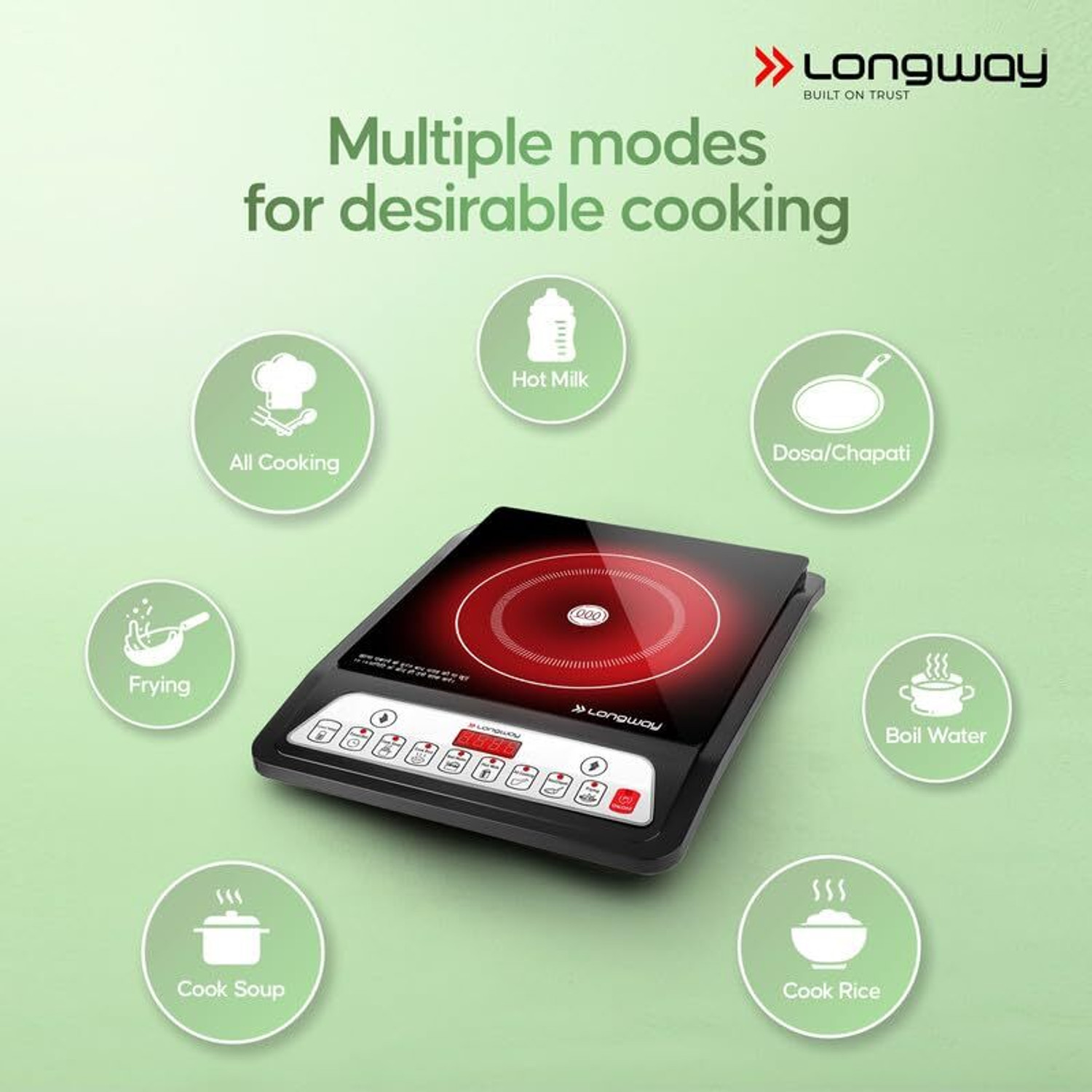 Image of Longway 2000 W Induction Cooktop Touch Panel