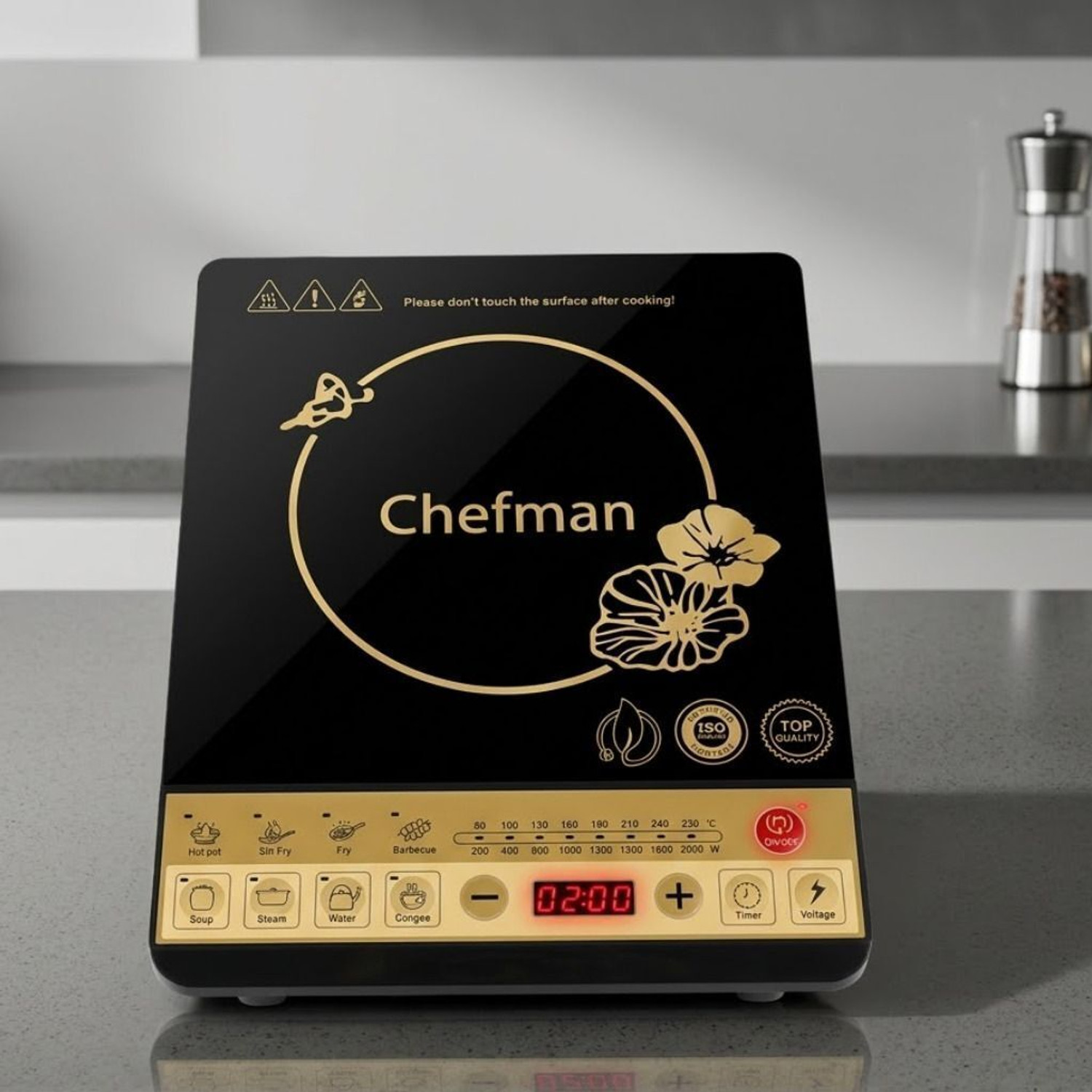 Image of Chefman 2000 W Induction Cooktop Push Button