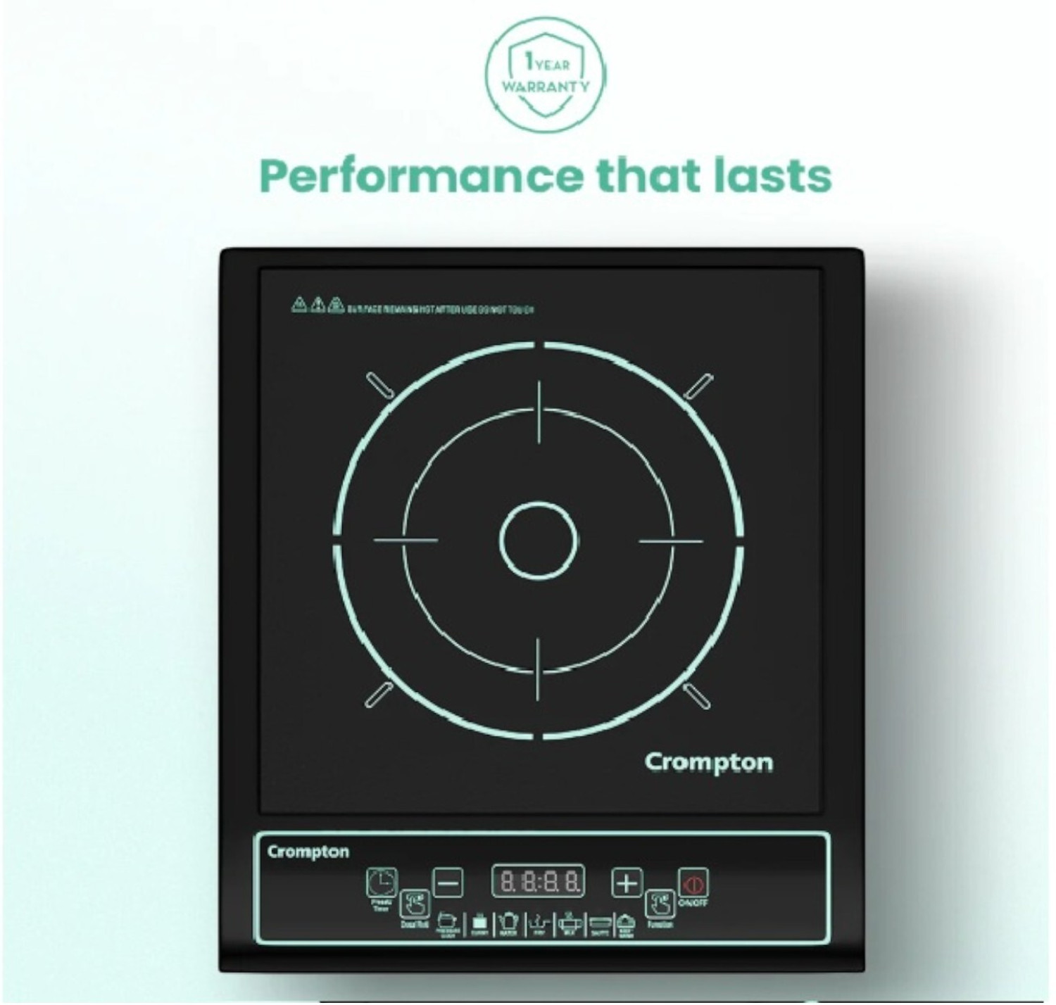 Image of Crompton 1200 W Induction Cooktop Push Button