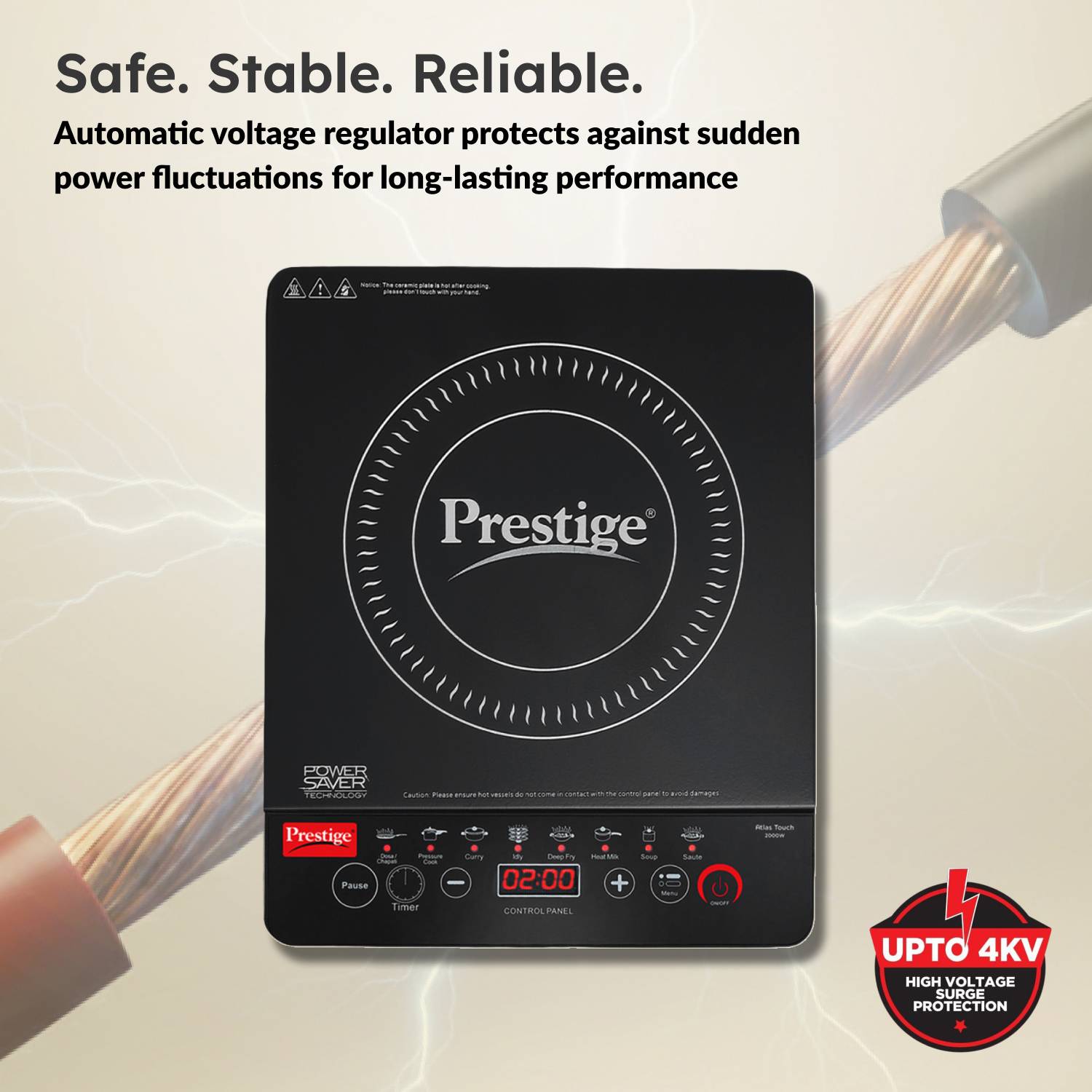 Prestige 2000W Induction Cooktop Black - Image 5