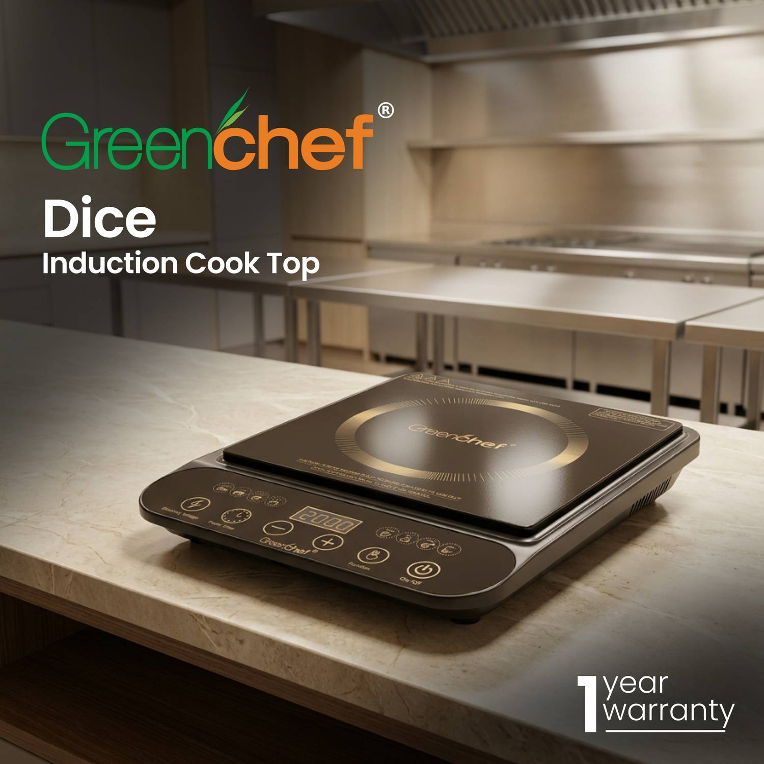 Greenchef 2000W Induction Cooktop Black - Image 5