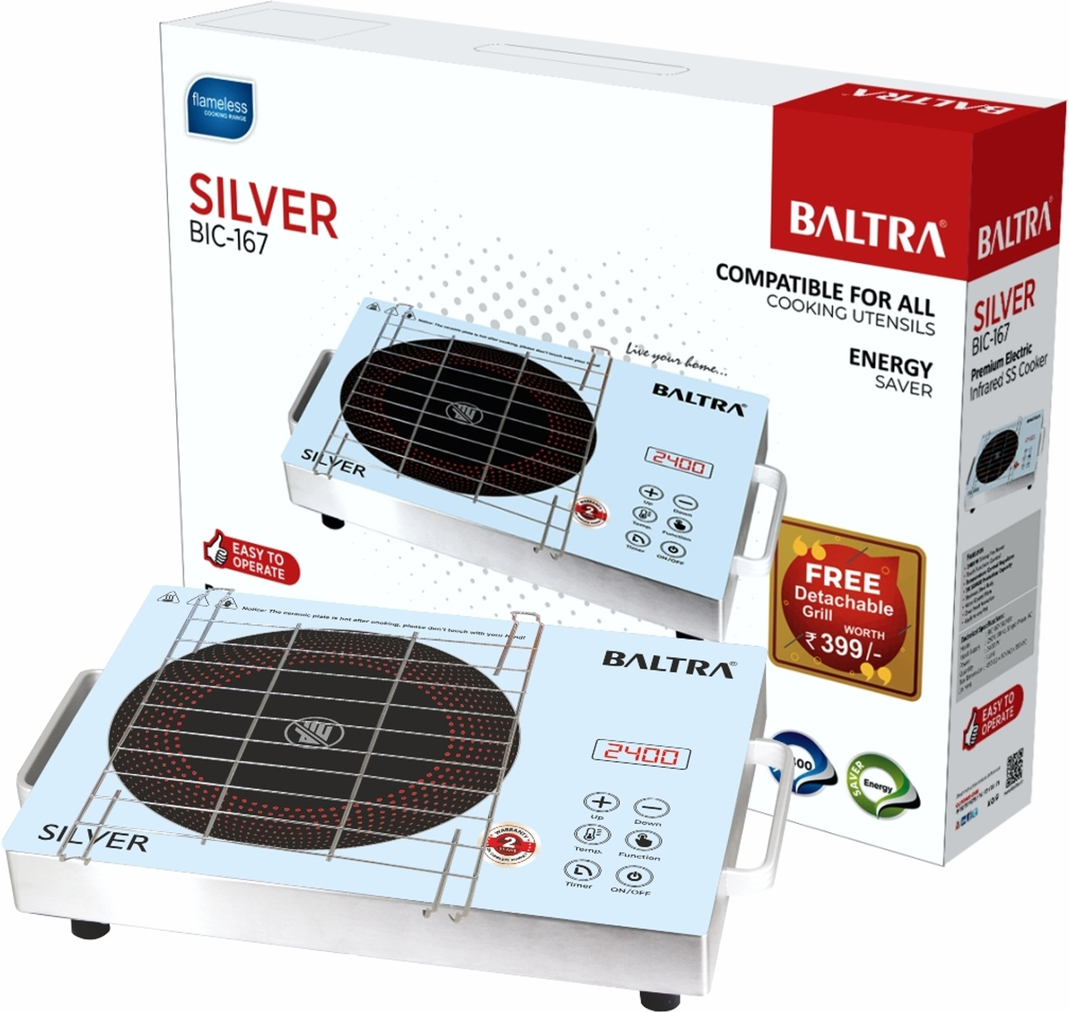 Image of Baltra 2400 W Infrared Cooktop Touch Panel