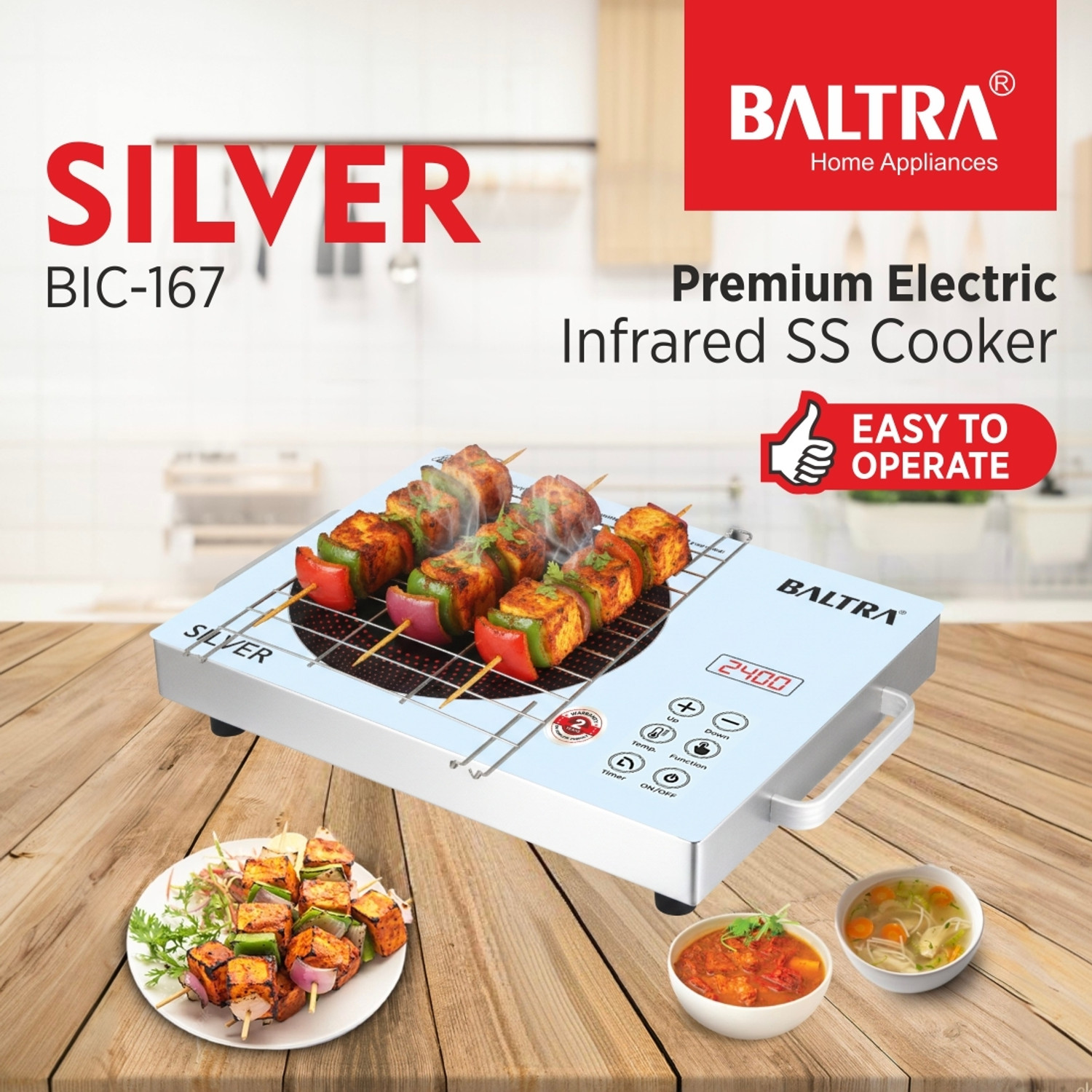 Image of Baltra 2400 W Infrared Cooktop Touch Panel