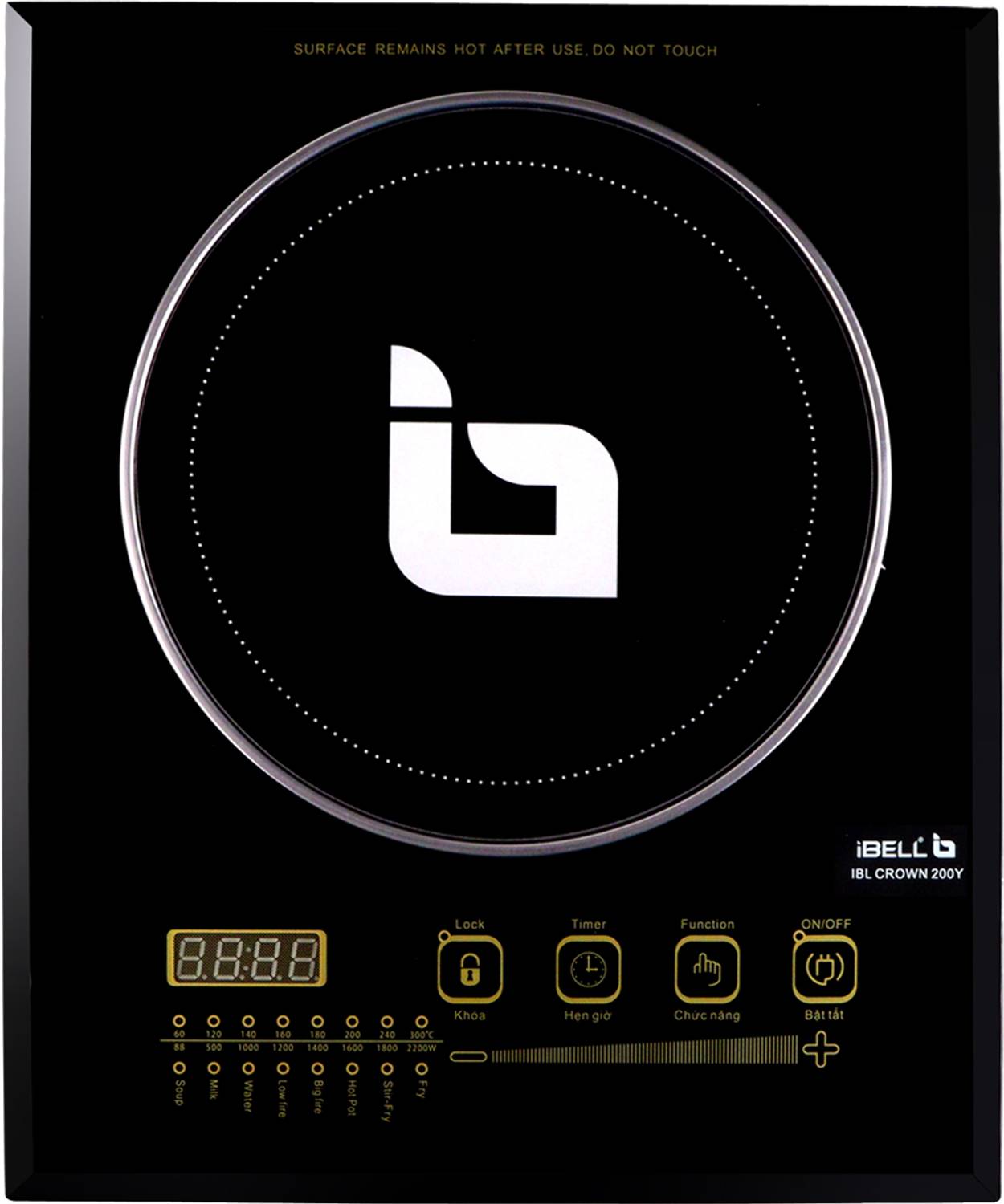 iBELL 2200 W Induction Cooktop Touch Panel (Black, CROWN200Y 2200