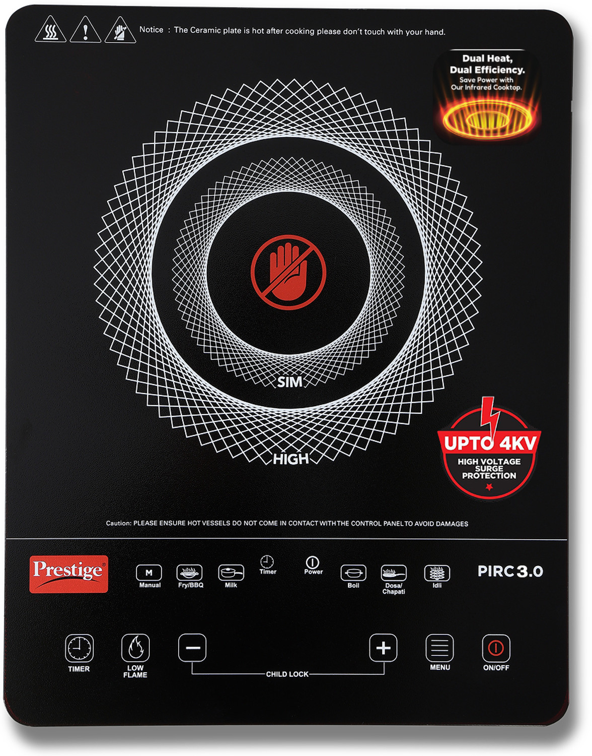 Image of Prestige 2400 W Infrared Cooktop Touch Panel