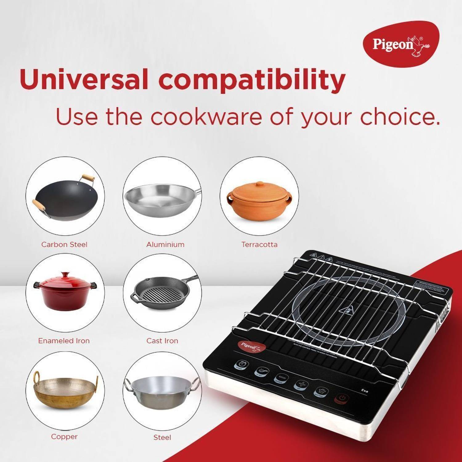 Pigeon 2000W Infrared Cooktop Touch Panel Black - Image 2