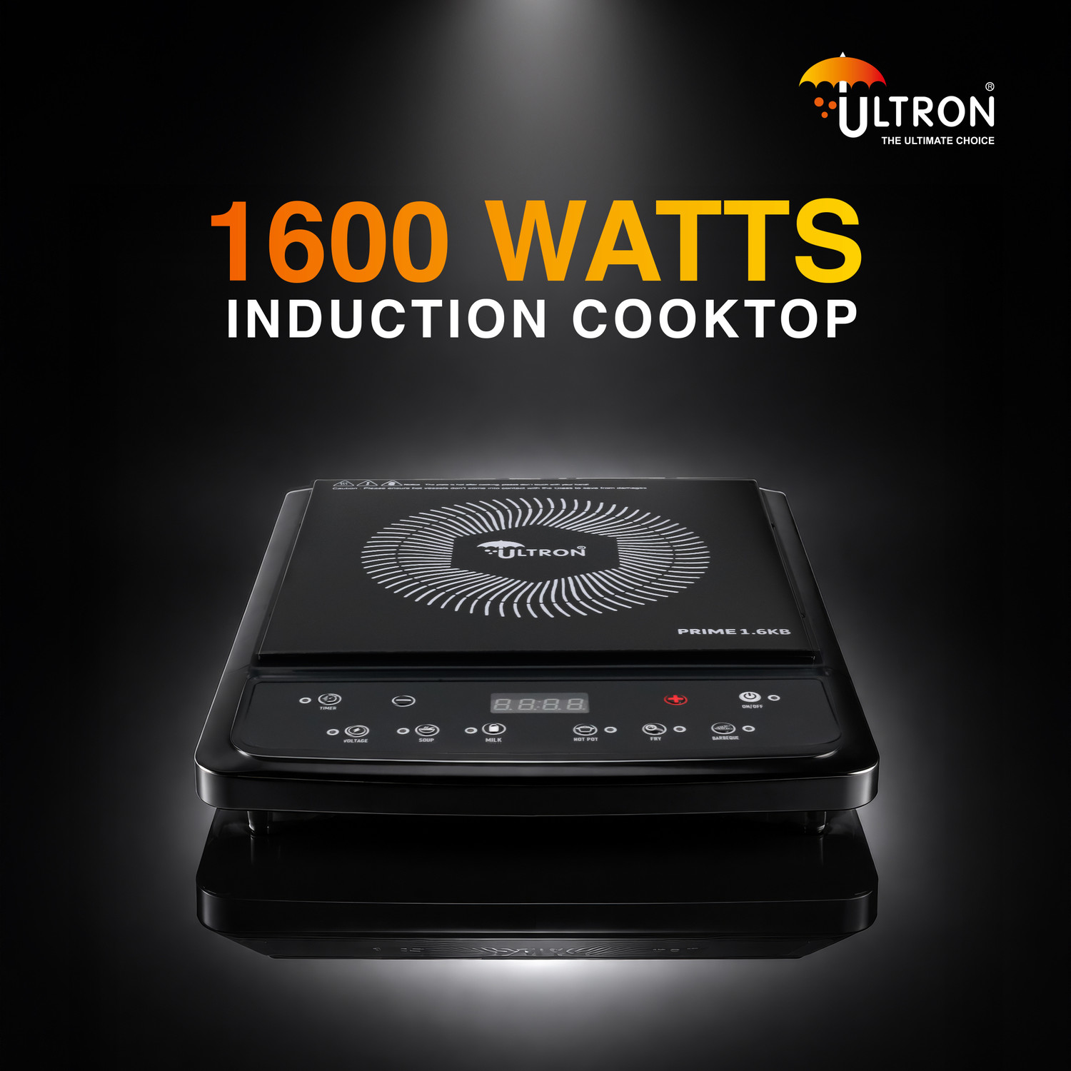 Image of ULTRON 1600 W Induction Cooktop Push Button