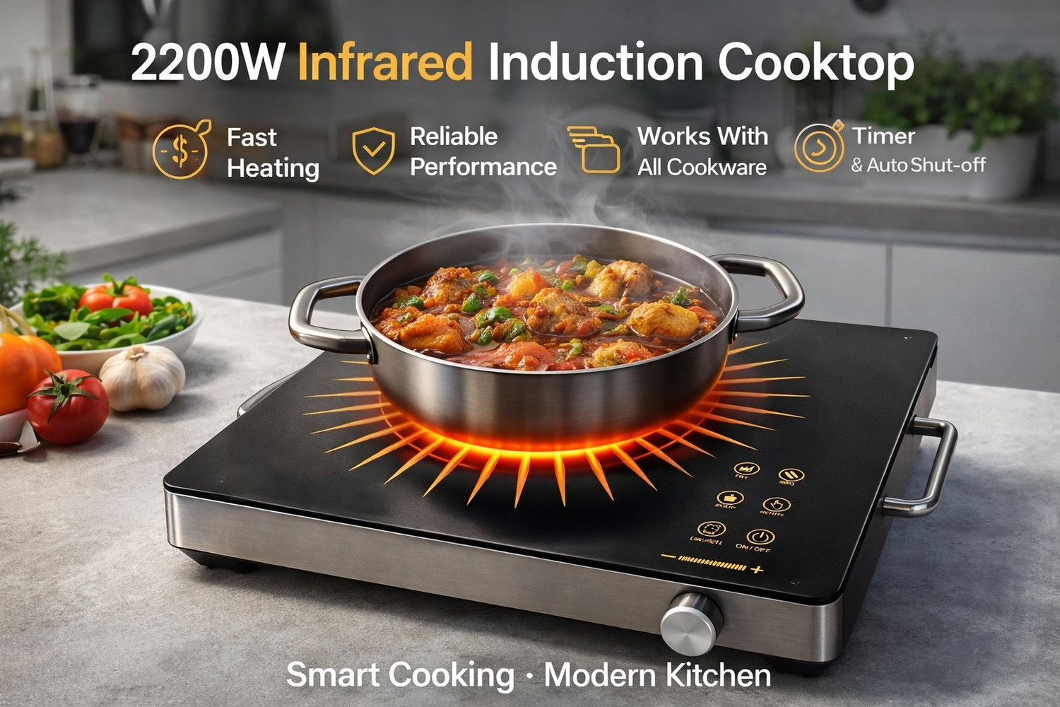 Image of NCS 2200 W Infrared Cooktop Touch Panel