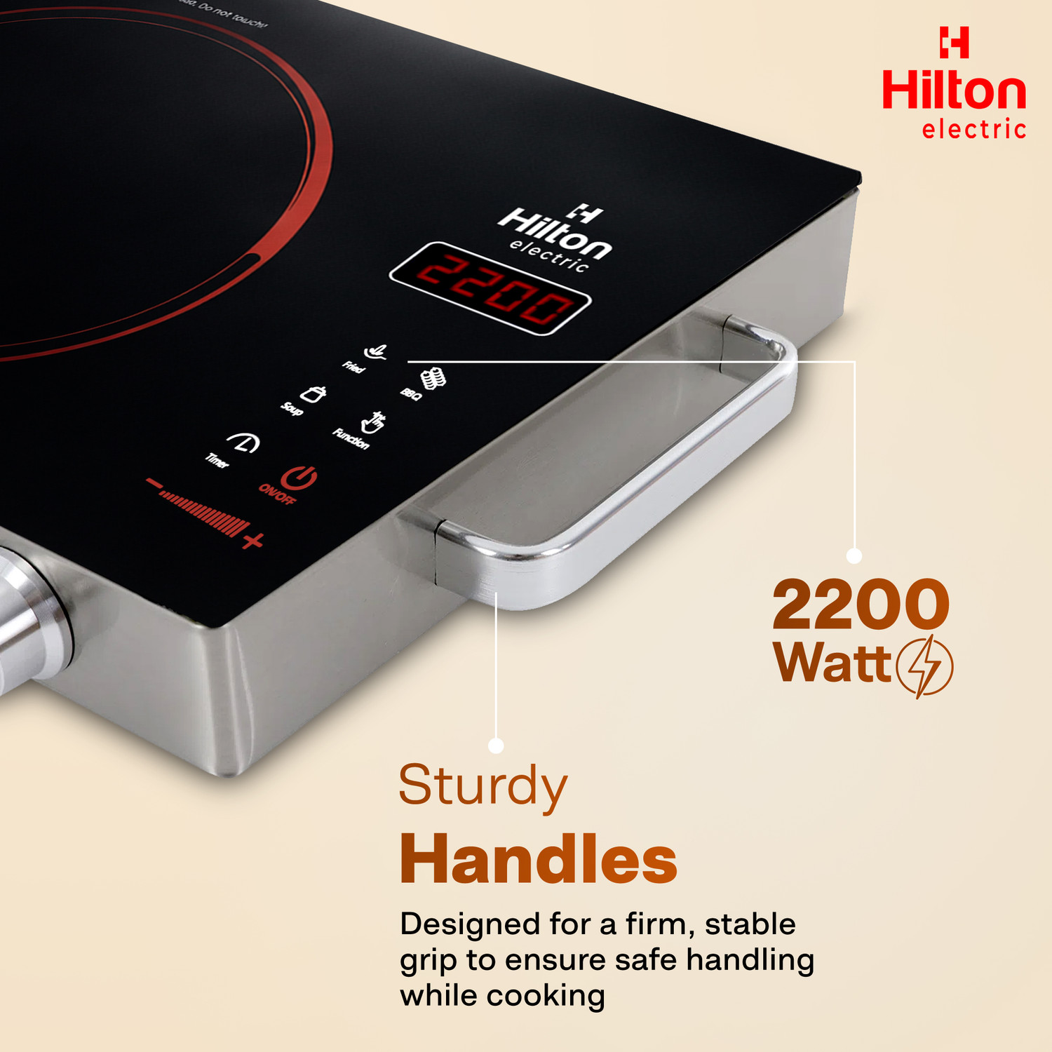 Image of HILTON 2200 W Infrared Cooktop Touch Panel