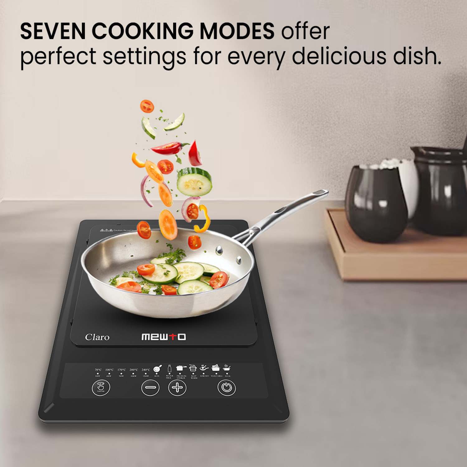 Image of MEWTO 1200 W Induction Cooktop Push Button