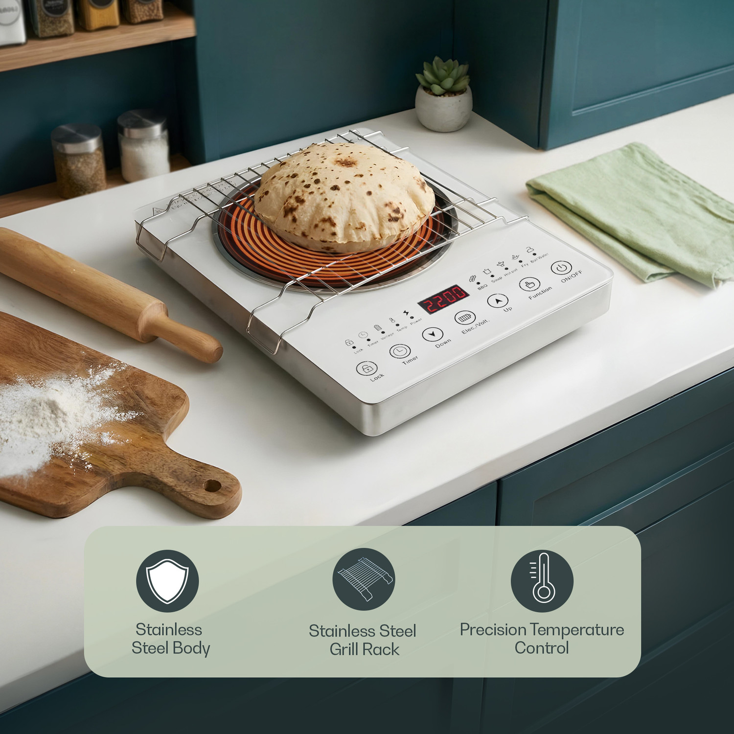 Image of iBELL 2200 W Infrared Cooktop Touch Panel