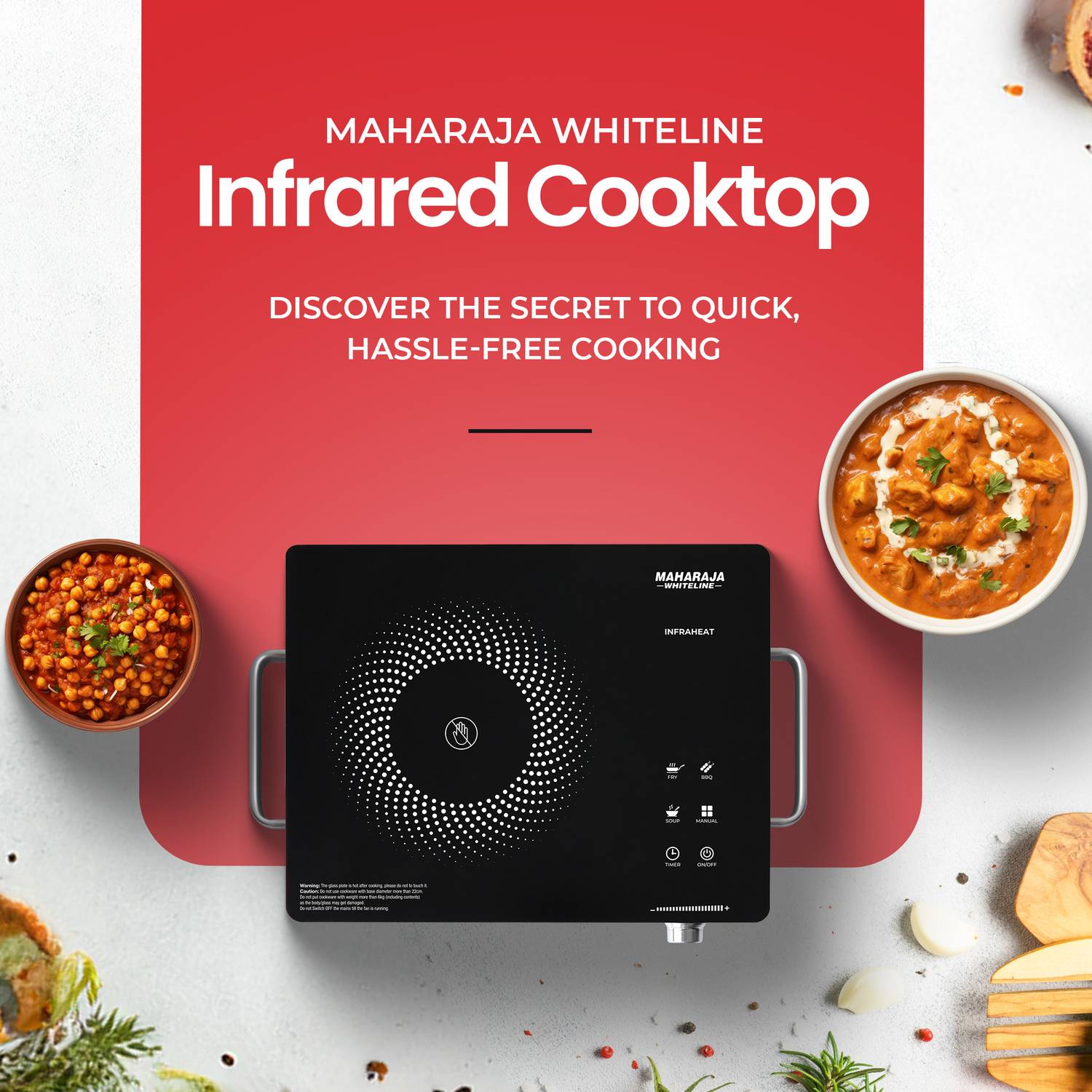 Maharaja 2200W Infrared Cooktop Touch Panel Black - Image 2