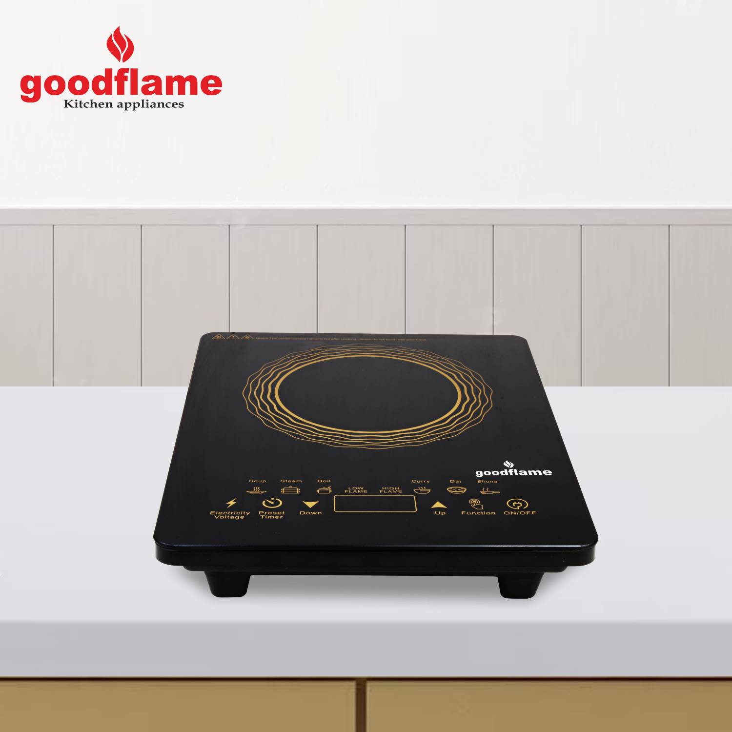 goodflame 2200 W Induction Cooktop Touch Panel (Black, Touch Indu