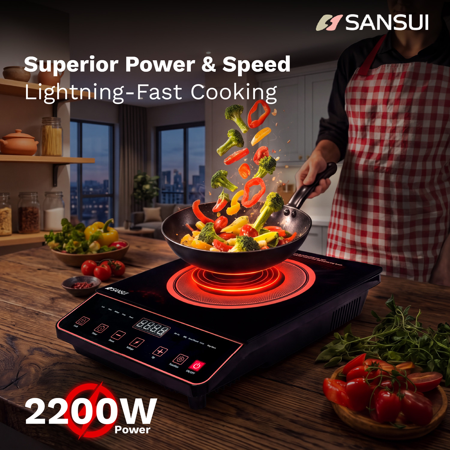 Image of Sansui 2200 W Radiant Cooktop Touch Panel