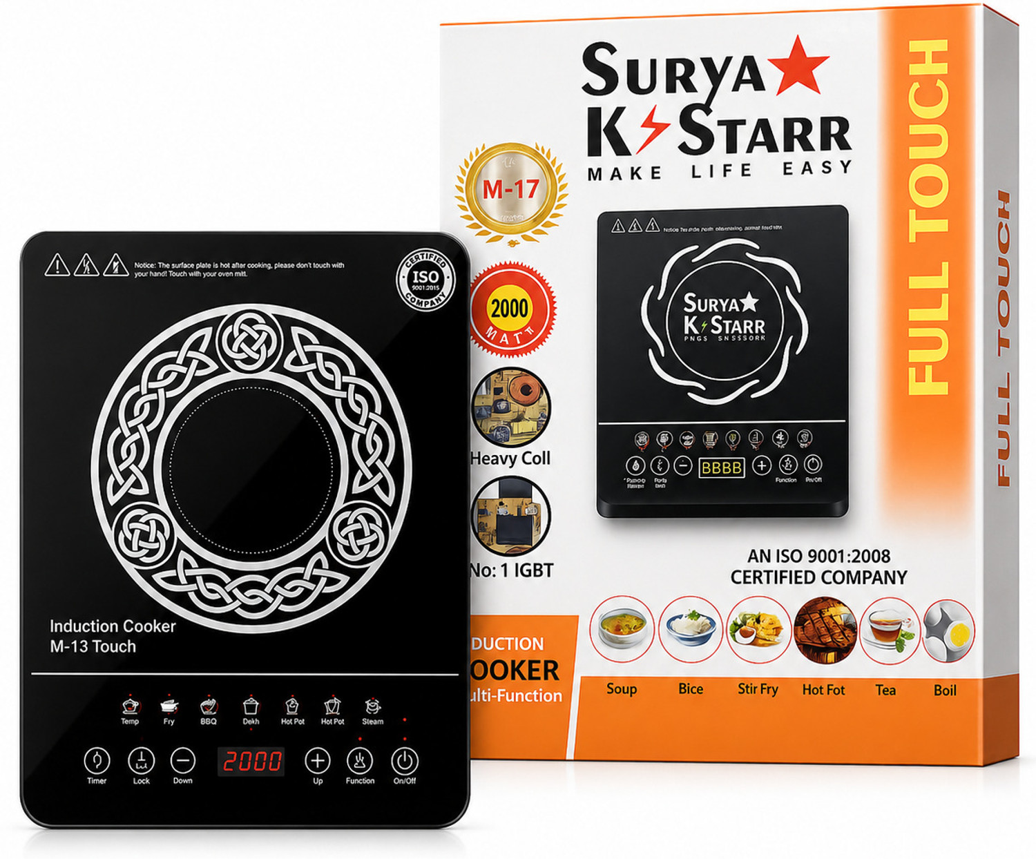 Image of CookSmart 2000 W Induction Cooktop Touch Panel