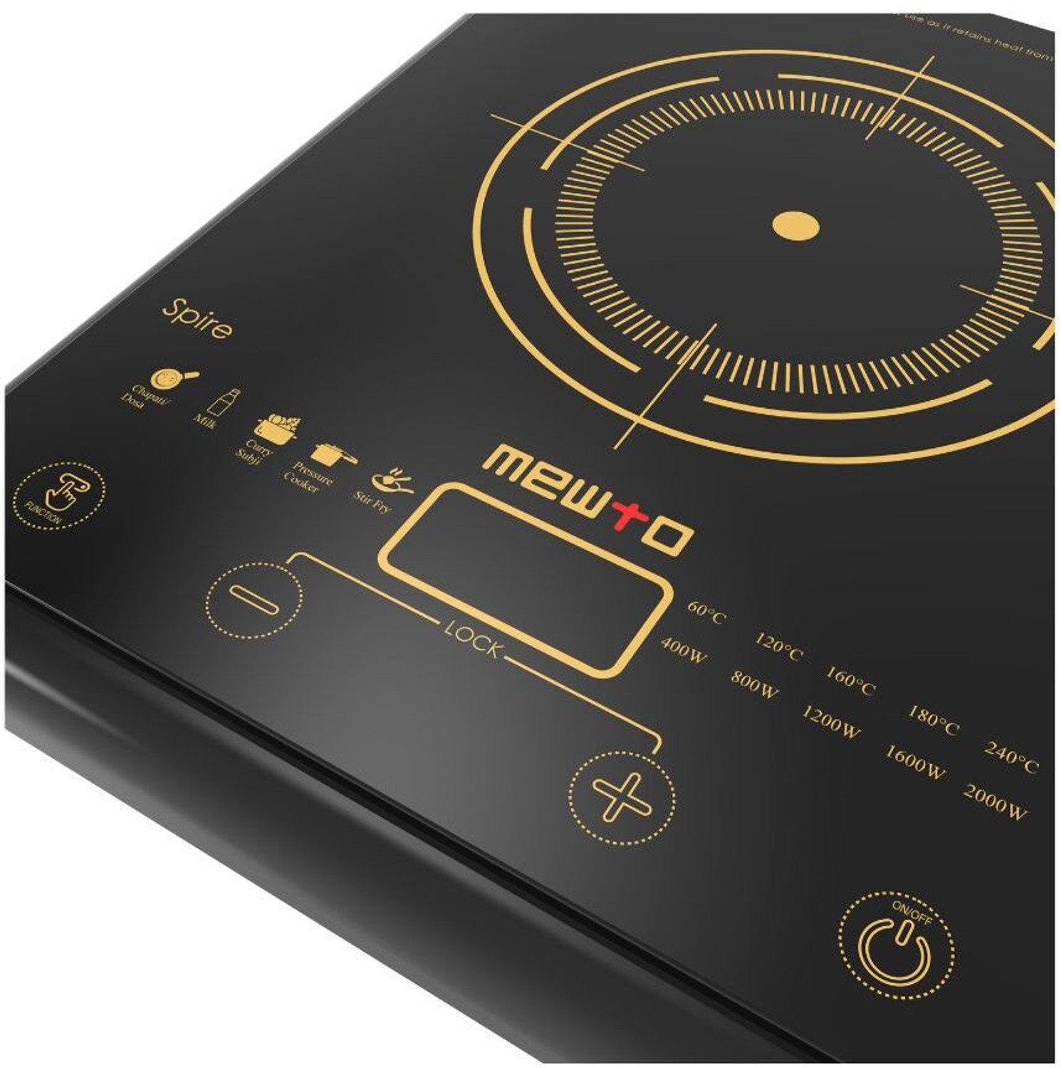 Image of MEWTO 2000 W Induction Cooktop Touch Panel