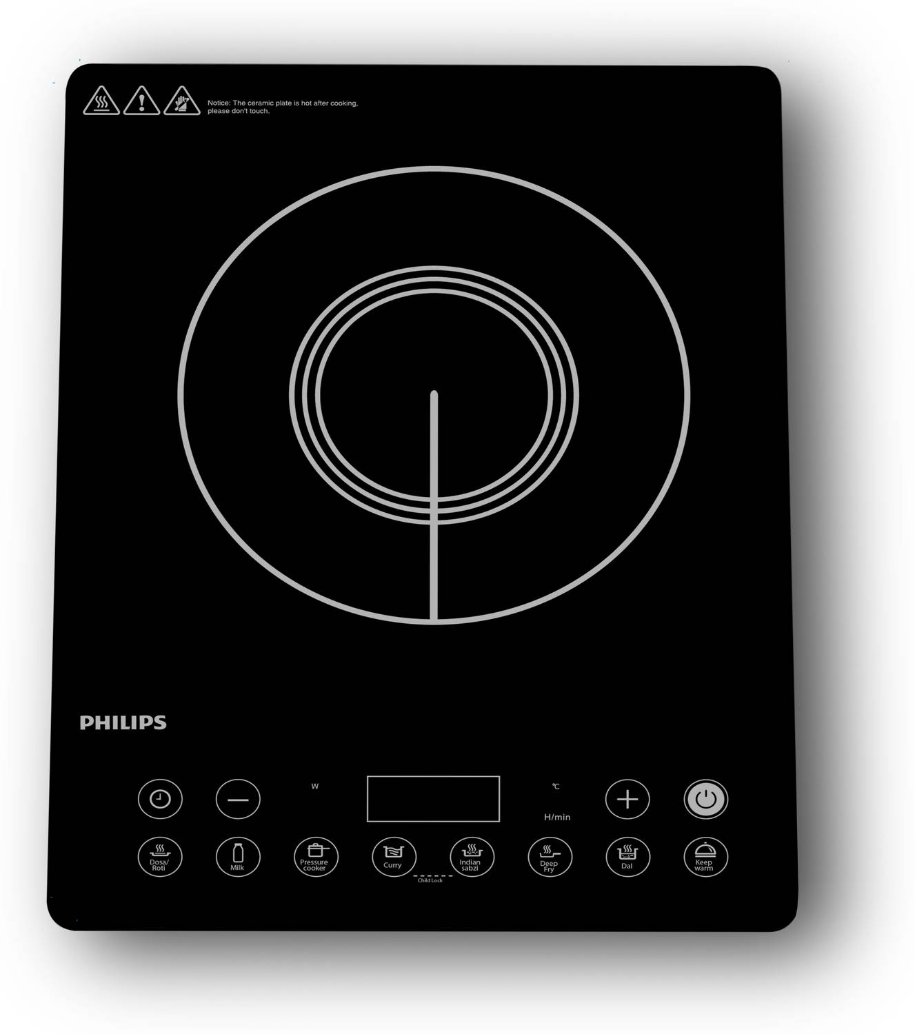 PHILIPS 2100 W Induction Cooktop Touch Panel (Black, Grey, HD4995