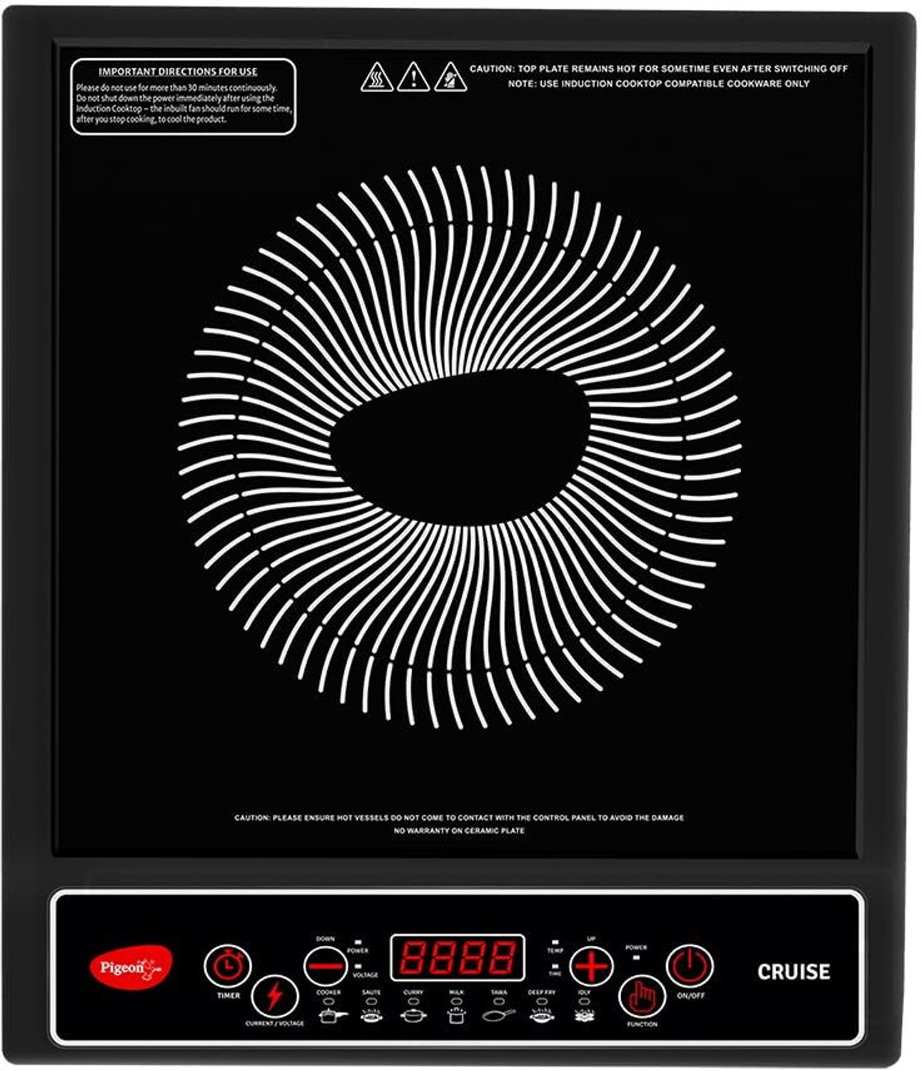 Image of Pigeon 1800 W Induction Cooktop Push Button