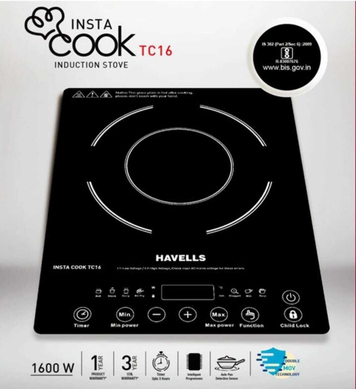 Image of HAVELLS 1600 W Induction Cooktop Touch Panel
