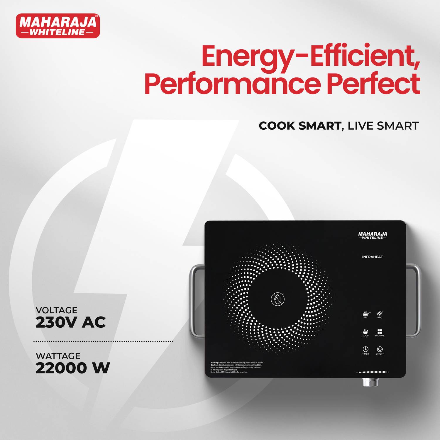 Maharaja 2200W Infrared Cooktop Touch Panel Black - Image 5