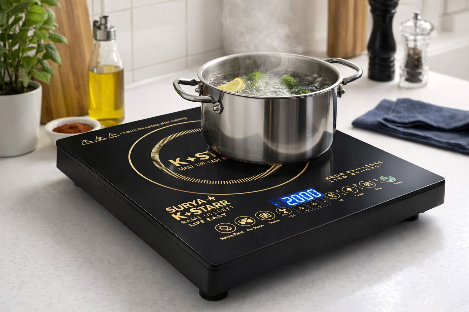 Image of YYYMART 2000 W Induction Cooktop Touch Panel