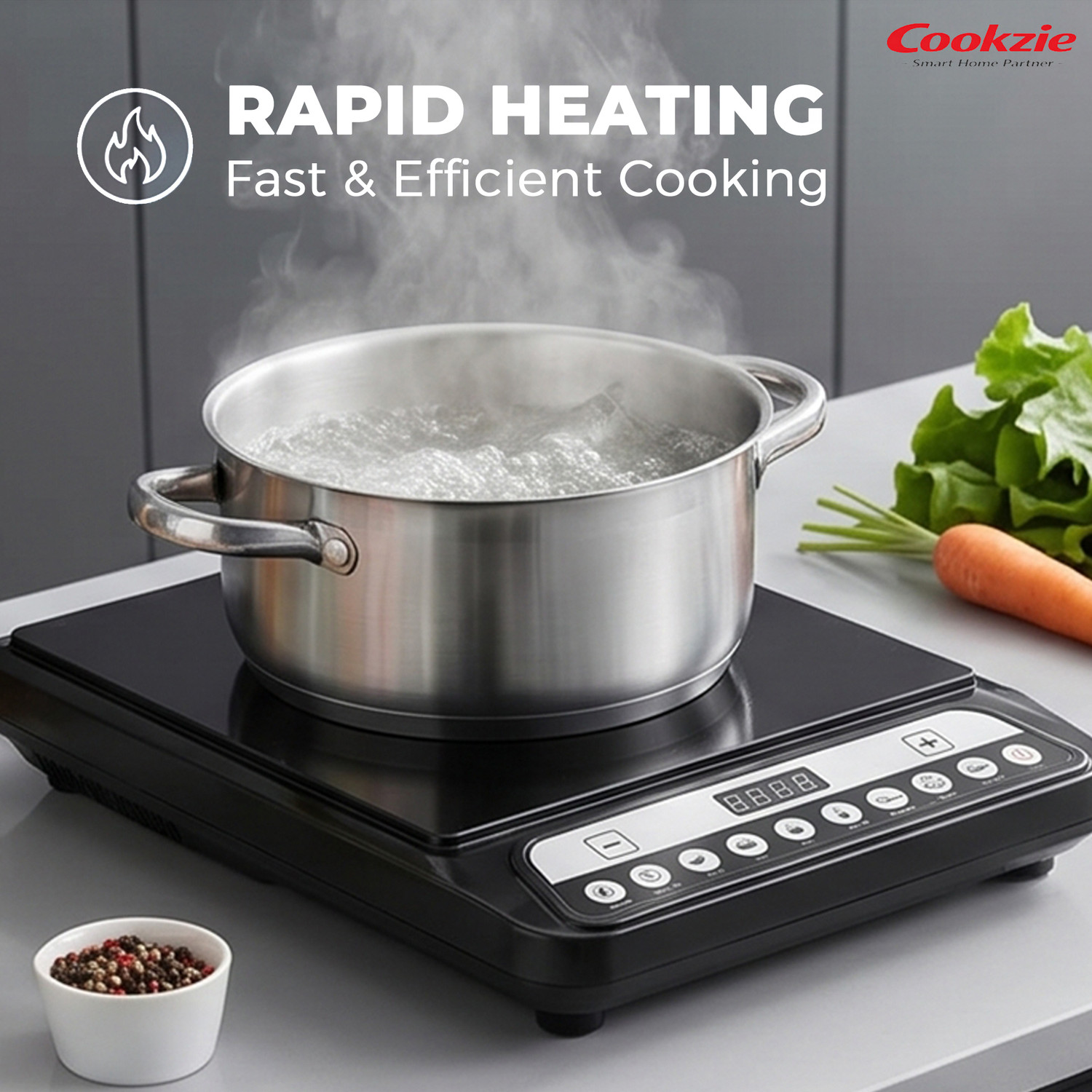 Image of Cookzie 1800 W Induction Cooktop Push Button