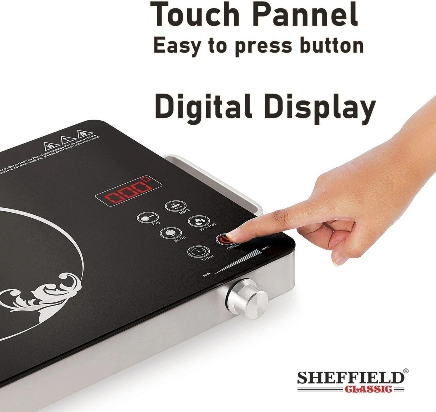 Image of Sheffield Classic 2000 W Induction Cooktop Touch Panel