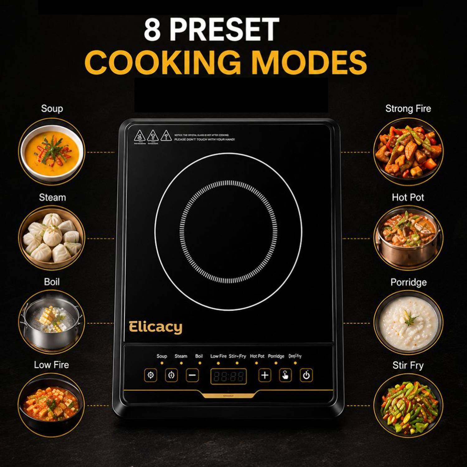 Elicacy 2000W Induction Cooktop Push Button - Image 5