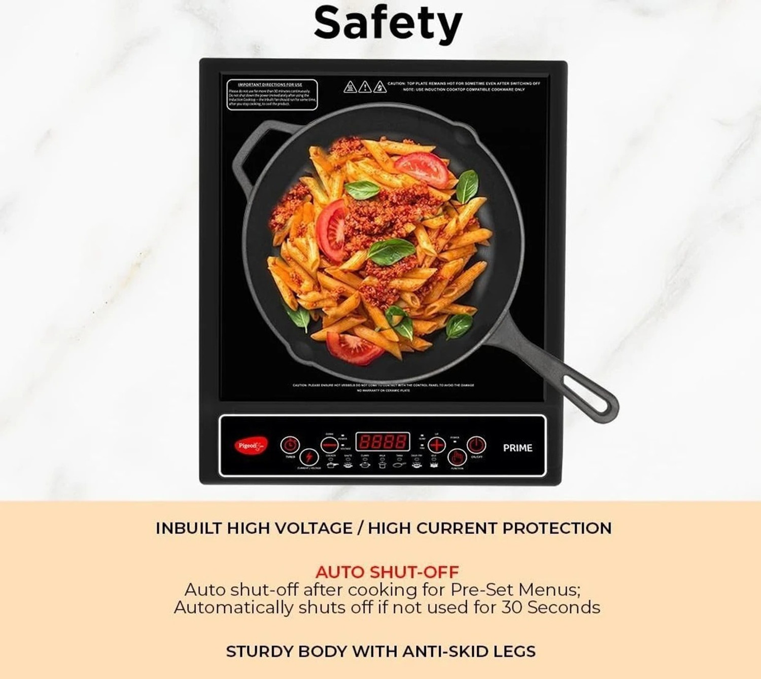 Image of Pigeon 1800 W Induction Cooktop Push Button